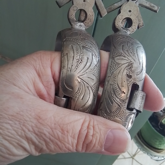 Vintage Silver and Brown Men's Spurs, 2 Pair - Picture 13 of 13